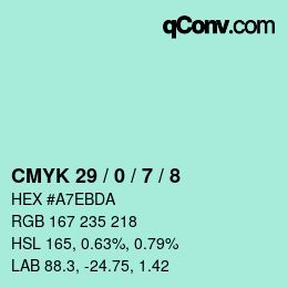 Color code: CMYK 29 / 0 / 7 / 8 | qconv.com