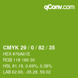 颜色代码: CMYK 29 / 0 / 82 / 35 | qconv.com