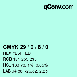 Color code: CMYK 29 / 0 / 8 / 0 | qconv.com