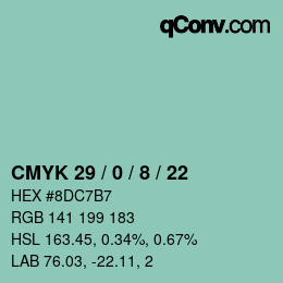 カラーコード: CMYK 29 / 0 / 8 / 22 | qconv.com