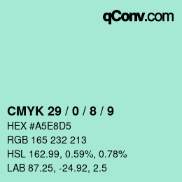 カラーコード: CMYK 29 / 0 / 8 / 9 | qconv.com