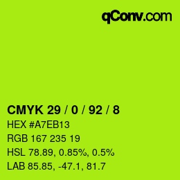 Color code: CMYK 29 / 0 / 92 / 8 | qconv.com