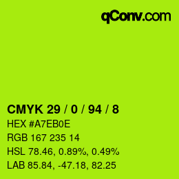 Color code: CMYK 29 / 0 / 94 / 8 | qconv.com