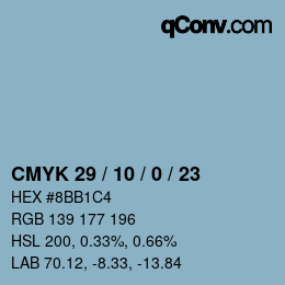 Código de color: CMYK 29 / 10 / 0 / 23 | qconv.com