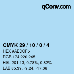 Color code: CMYK 29 / 10 / 0 / 4 | qconv.com