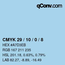 カラーコード: CMYK 29 / 10 / 0 / 8 | qconv.com