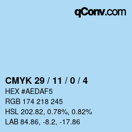 カラーコード: CMYK 29 / 11 / 0 / 4 | qconv.com