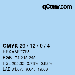 カラーコード: CMYK 29 / 12 / 0 / 4 | qconv.com