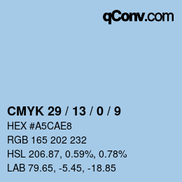 Color code: CMYK 29 / 13 / 0 / 9 | qconv.com