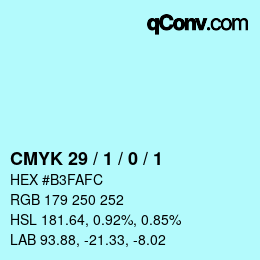 Color code: CMYK 29 / 1 / 0 / 1 | qconv.com