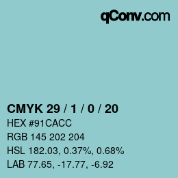 Color code: CMYK 29 / 1 / 0 / 20 | qconv.com
