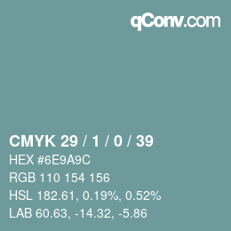 カラーコード: CMYK 29 / 1 / 0 / 39 | qconv.com