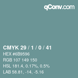 Color code: CMYK 29 / 1 / 0 / 41 | qconv.com