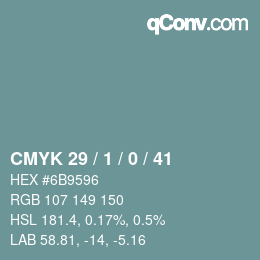 Color code: CMYK 29 / 1 / 0 / 41 | qconv.com