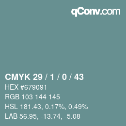 Color code: CMYK 29 / 1 / 0 / 43 | qconv.com