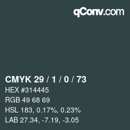 Color code: CMYK 29 / 1 / 0 / 73 | qconv.com