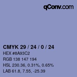 Color code: CMYK 29 / 24 / 0 / 24 | qconv.com