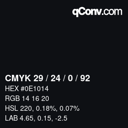 颜色代码: CMYK 29 / 24 / 0 / 92 | qconv.com
