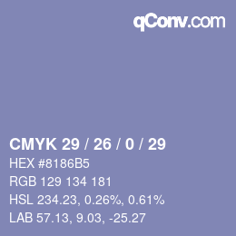 Código de color: CMYK 29 / 26 / 0 / 29 | qconv.com