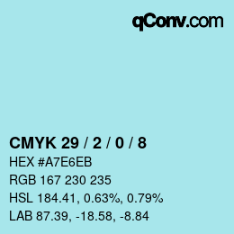Color code: CMYK 29 / 2 / 0 / 8 | qconv.com