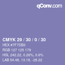 Código de color: CMYK 29 / 30 / 0 / 30 | qconv.com