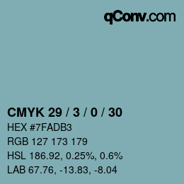 Color code: CMYK 29 / 3 / 0 / 30 | qconv.com