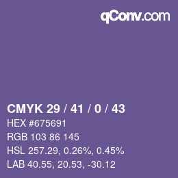 Color code: CMYK 29 / 41 / 0 / 43 | qconv.com