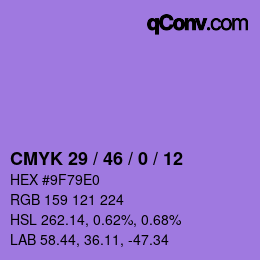 Color code: CMYK 29 / 46 / 0 / 12 | qconv.com