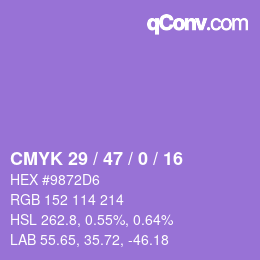 Farbcode: CMYK 29 / 47 / 0 / 16 | qconv.com