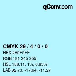 Color code: CMYK 29 / 4 / 0 / 0 | qconv.com