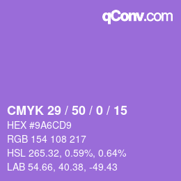 Color code: CMYK 29 / 50 / 0 / 15 | qconv.com