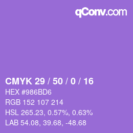 Color code: CMYK 29 / 50 / 0 / 16 | qconv.com
