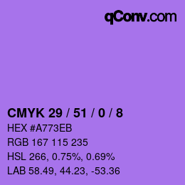 Color code: CMYK 29 / 51 / 0 / 8 | qconv.com