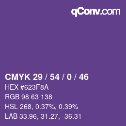Color code: CMYK 29 / 54 / 0 / 46 | qconv.com