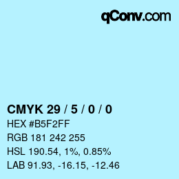 Color code: CMYK 29 / 5 / 0 / 0 | qconv.com