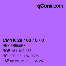 Farbcode: CMYK 29 / 60 / 0 / 0 | qconv.com