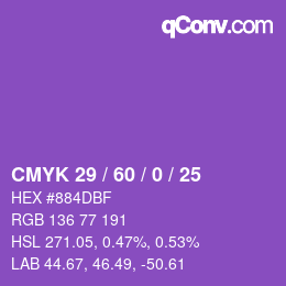 カラーコード: CMYK 29 / 60 / 0 / 25 | qconv.com