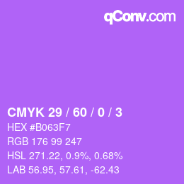 カラーコード: CMYK 29 / 60 / 0 / 3 | qconv.com