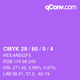 颜色代码: CMYK 29 / 60 / 0 / 4 | qconv.com
