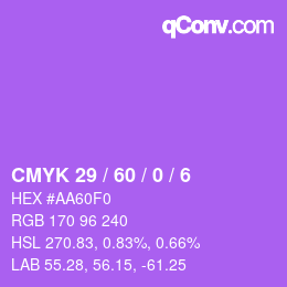 カラーコード: CMYK 29 / 60 / 0 / 6 | qconv.com