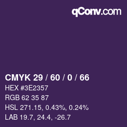 颜色代码: CMYK 29 / 60 / 0 / 66 | qconv.com