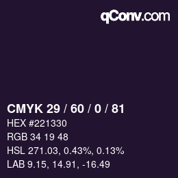 颜色代码: CMYK 29 / 60 / 0 / 81 | qconv.com