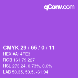 Código de color: CMYK 29 / 65 / 0 / 11 | qconv.com