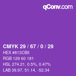 Color code: CMYK 29 / 67 / 0 / 29 | qconv.com