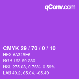 Código de color: CMYK 29 / 70 / 0 / 10 | qconv.com