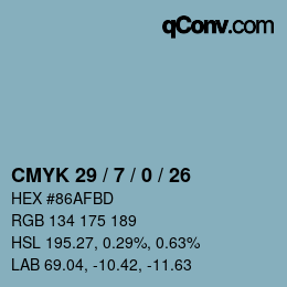 Color code: CMYK 29 / 7 / 0 / 26 | qconv.com