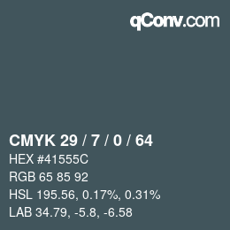Código de color: CMYK 29 / 7 / 0 / 64 | qconv.com