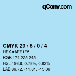 Código de color: CMYK 29 / 8 / 0 / 4 | qconv.com