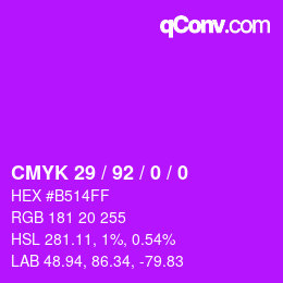 Color code: CMYK 29 / 92 / 0 / 0 | qconv.com