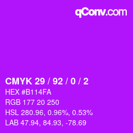 颜色代码: CMYK 29 / 92 / 0 / 2 | qconv.com
